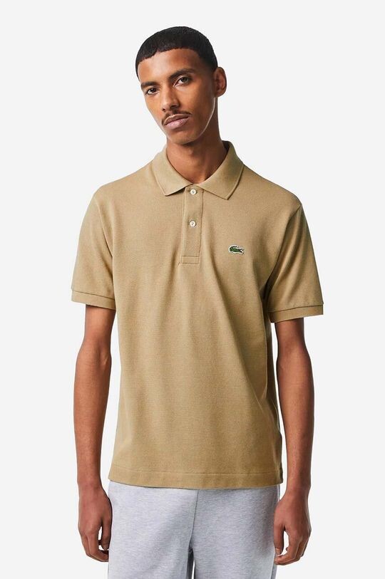 

Хлопковое поло Lacoste, бежевый