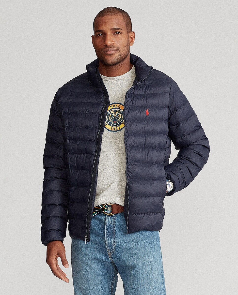 

Мужская складная водоотталкивающая куртка больших размеров. Polo Ralph Lauren, темно-синий