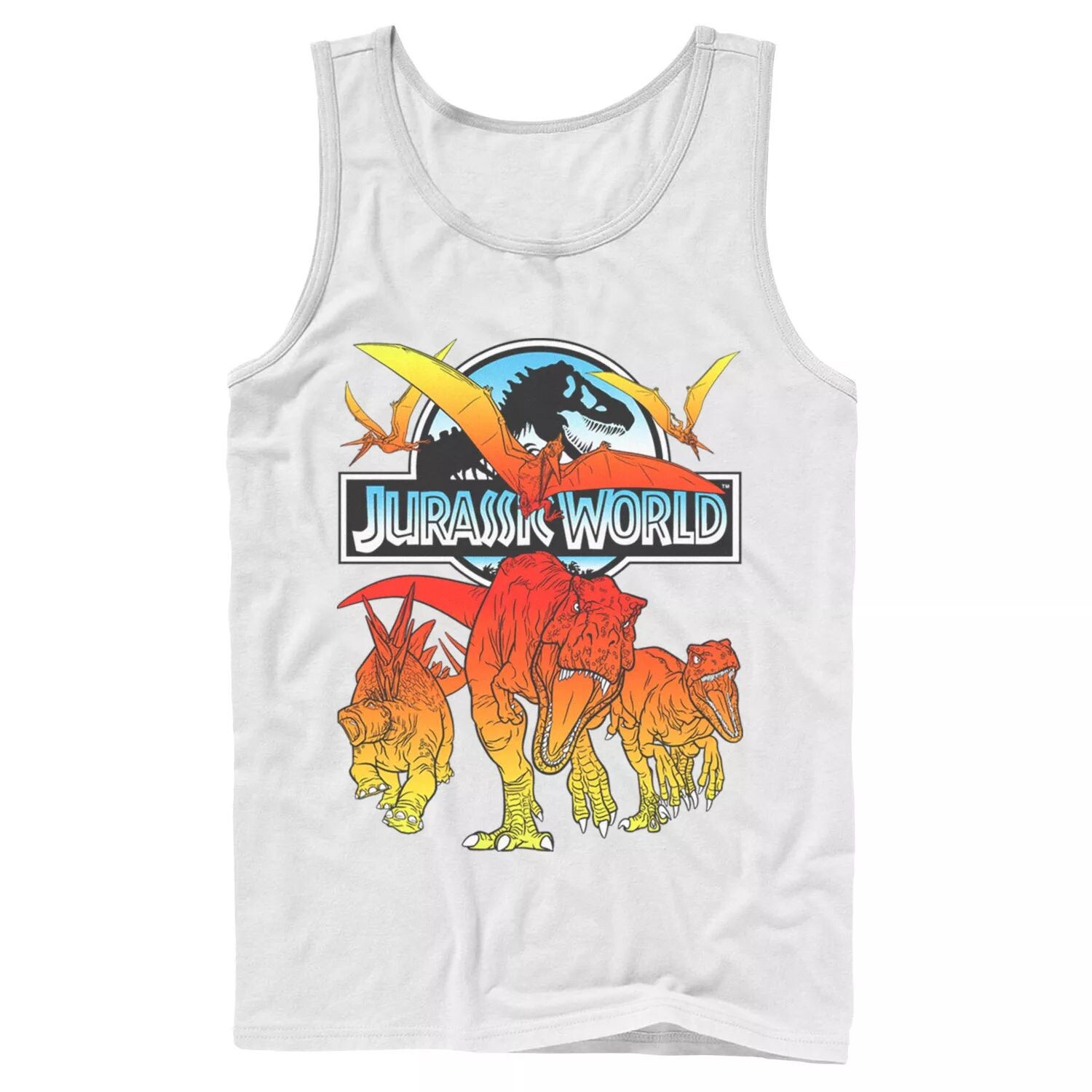

Мужская майка Jurassic World Two Dino Charging Comic Pop Licensed Character
