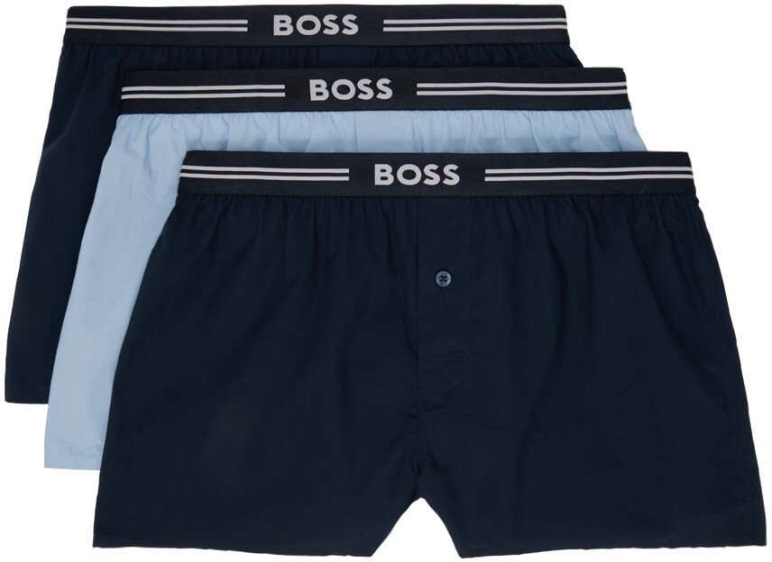 

Комплект из трех разноцветных боксеров Boss, цвет Dark blue