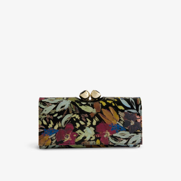 

Кожаный кошелек meadela с цветочным принтом и тисненым логотипом Ted Baker, черный