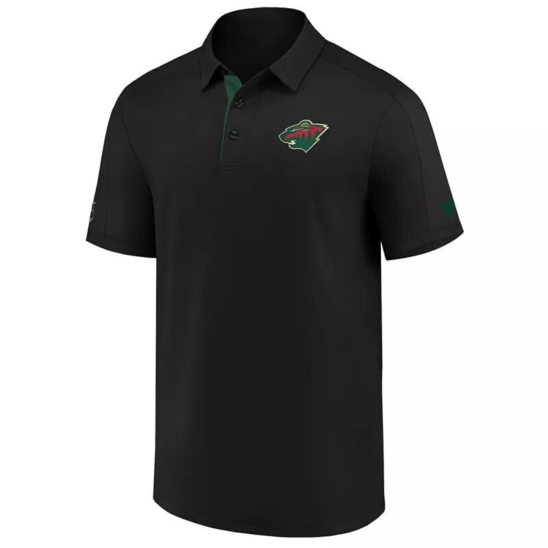 

Мужская черная футболка-поло НХЛ Minnesota Wild Travel
