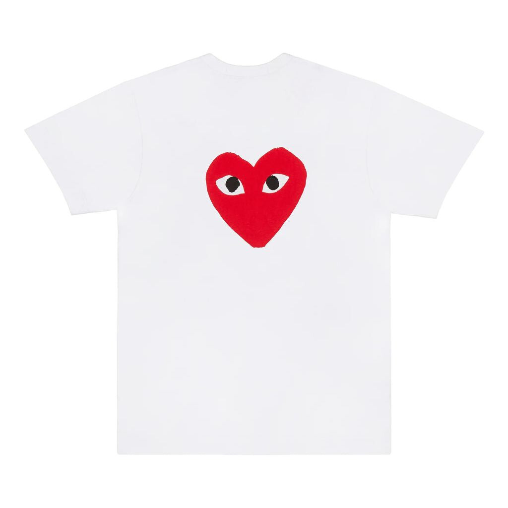 

Белая футболка с принтом в виде сердца спереди/сзади Comme Des Garcon, белый