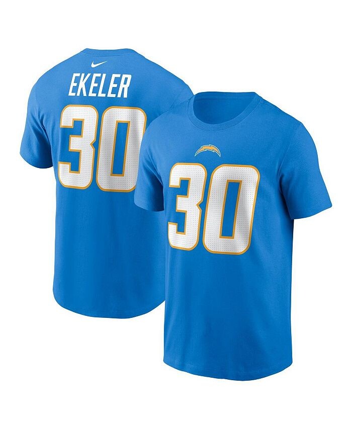 

Мужская футболка Austin Ekeler Powder Blue Los Angeles Chargers с именем и номером игрока Nike, синий