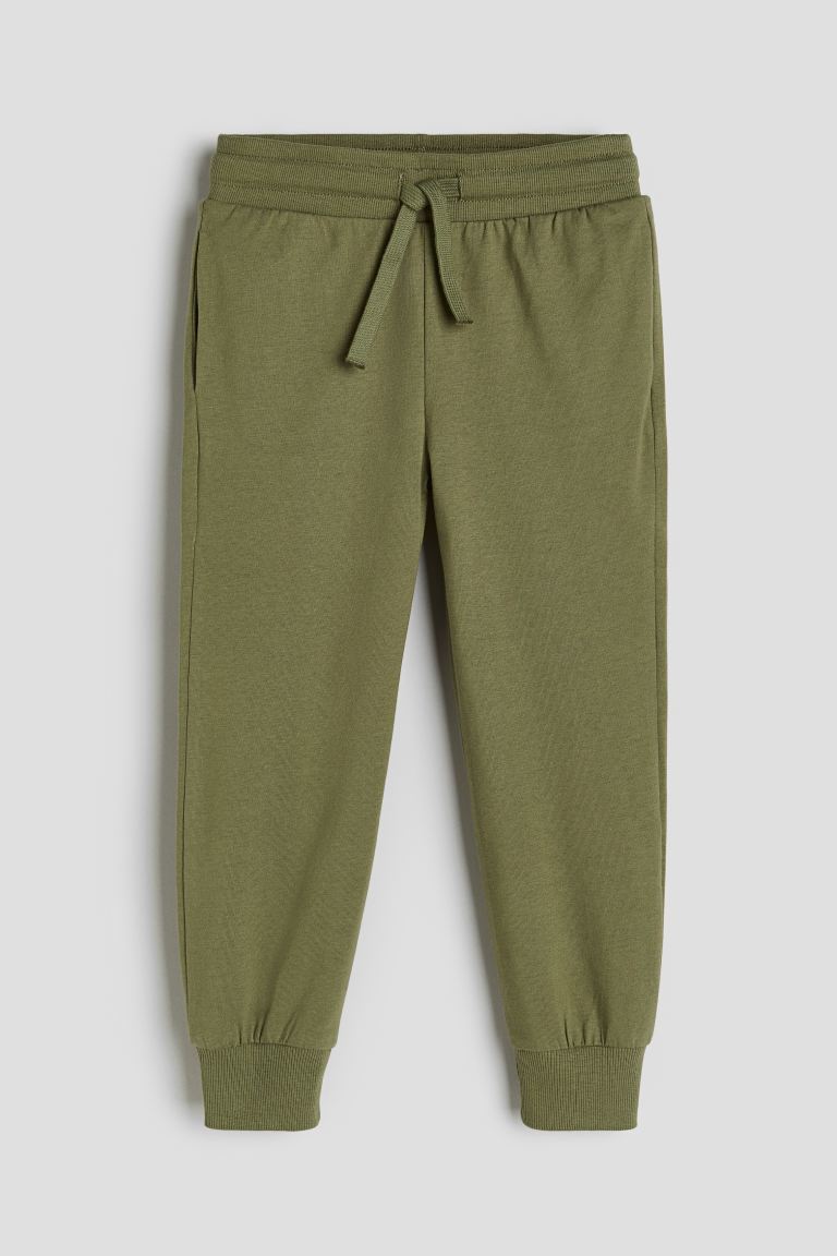 брюки джоггеры джоггеры стандартные размер m зеленый хаки Спортивные брюки из джерси H&M, зеленый