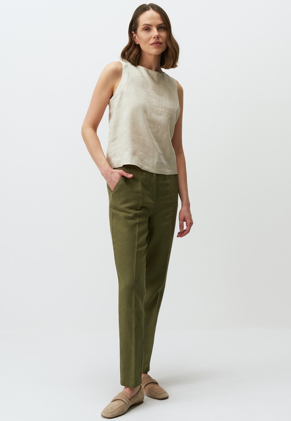 

Тканевые брюки HIGH WAIST Jimmy Key, хаки
