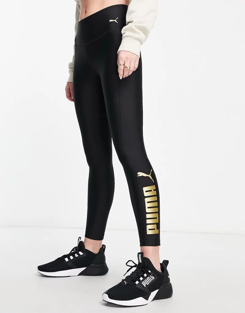 Черные леггинсы PUMA Fit Eversculpt с завышенной талией 7/8 леггинсы puma fit eversculpt 7 8 tights черный