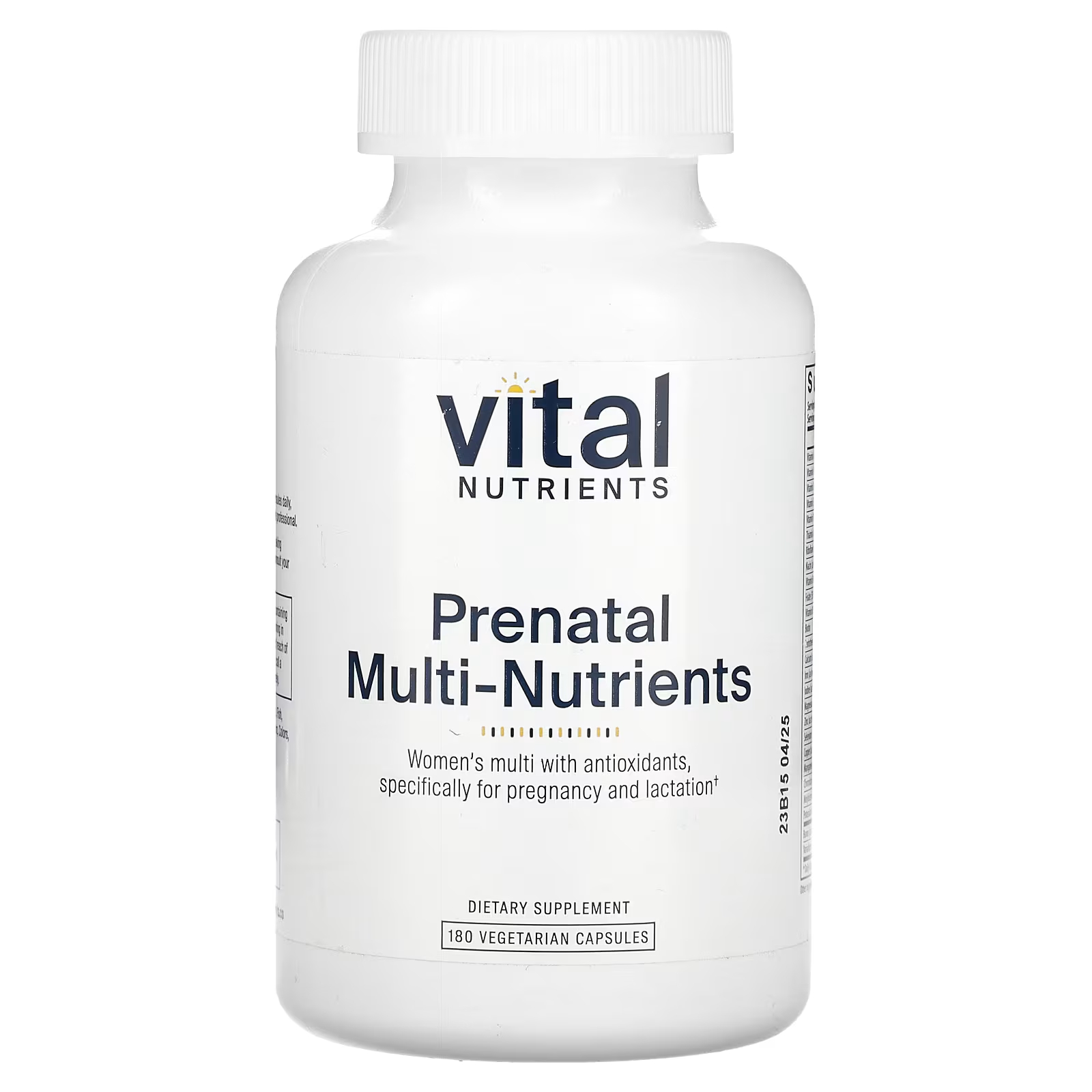 Пищевая добавка Vital Nutrients Prenatal Multi-Nutrients, 180 капсул витамины антиоксиданты минералы эвалар бета аланин