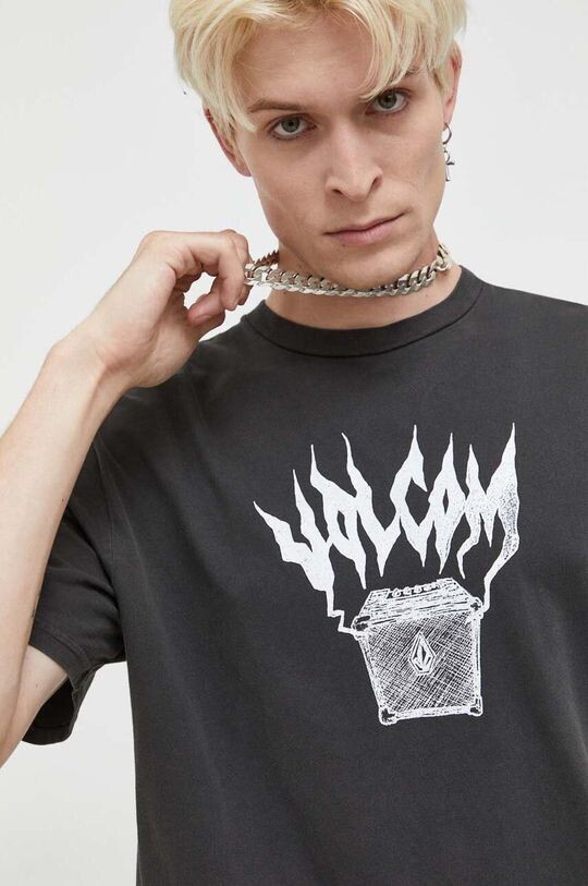 

Хлопковая футболка Volcom, серый