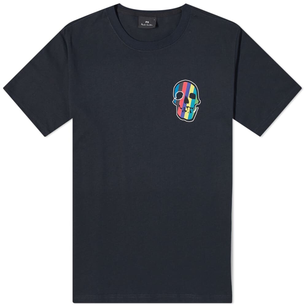 

Футболка в полоску с черепом Paul Smith, синий
