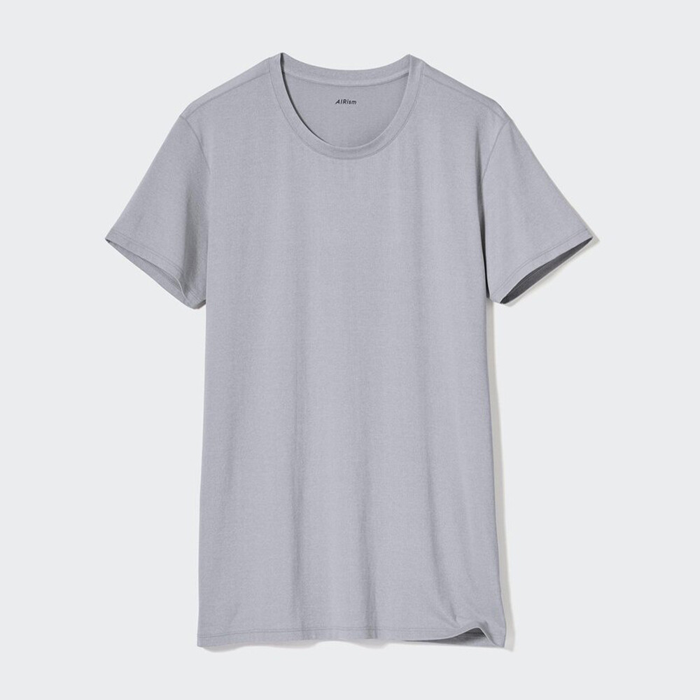 

Мужская футболка Uniqlo AIRism с круглым вырезом, светло-серый