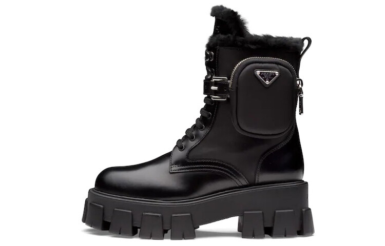 

Ботильоны женские Monolith Ankle Boots High-top Black Prada