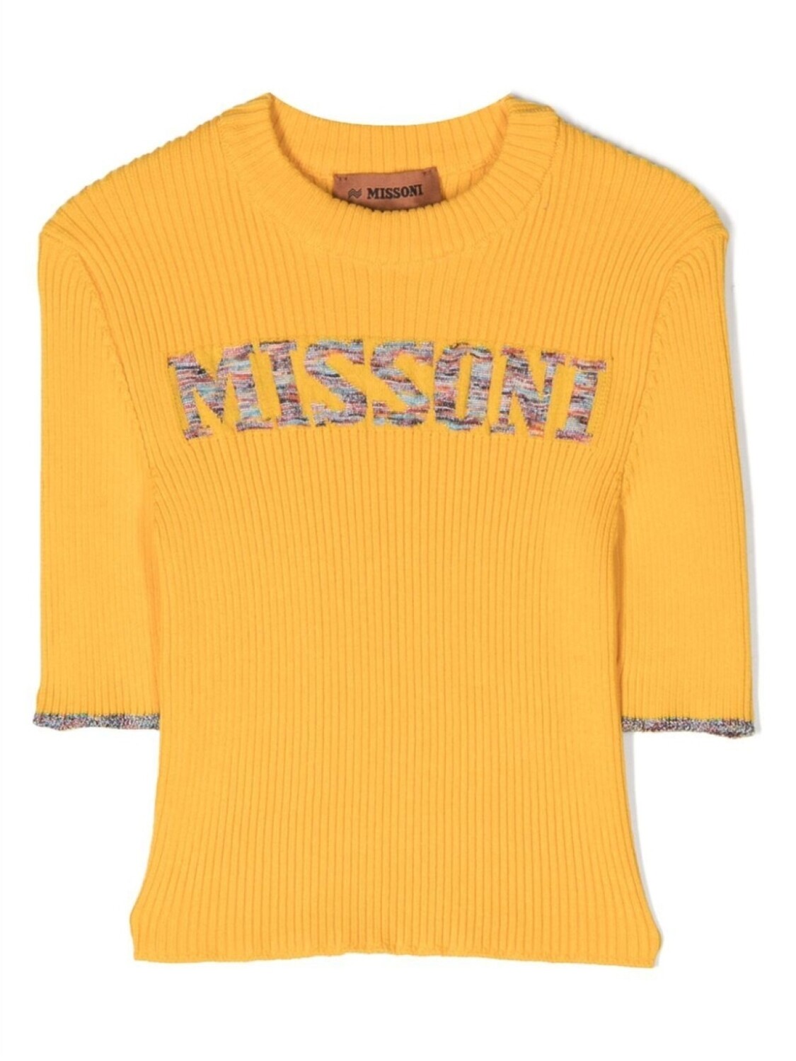 

Missoni Kids трикотажный топ с логотипом, желтый