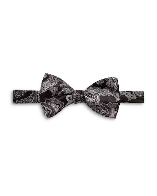 Шелковый галстук-бабочка с узором пейсли Eton, цвет Black