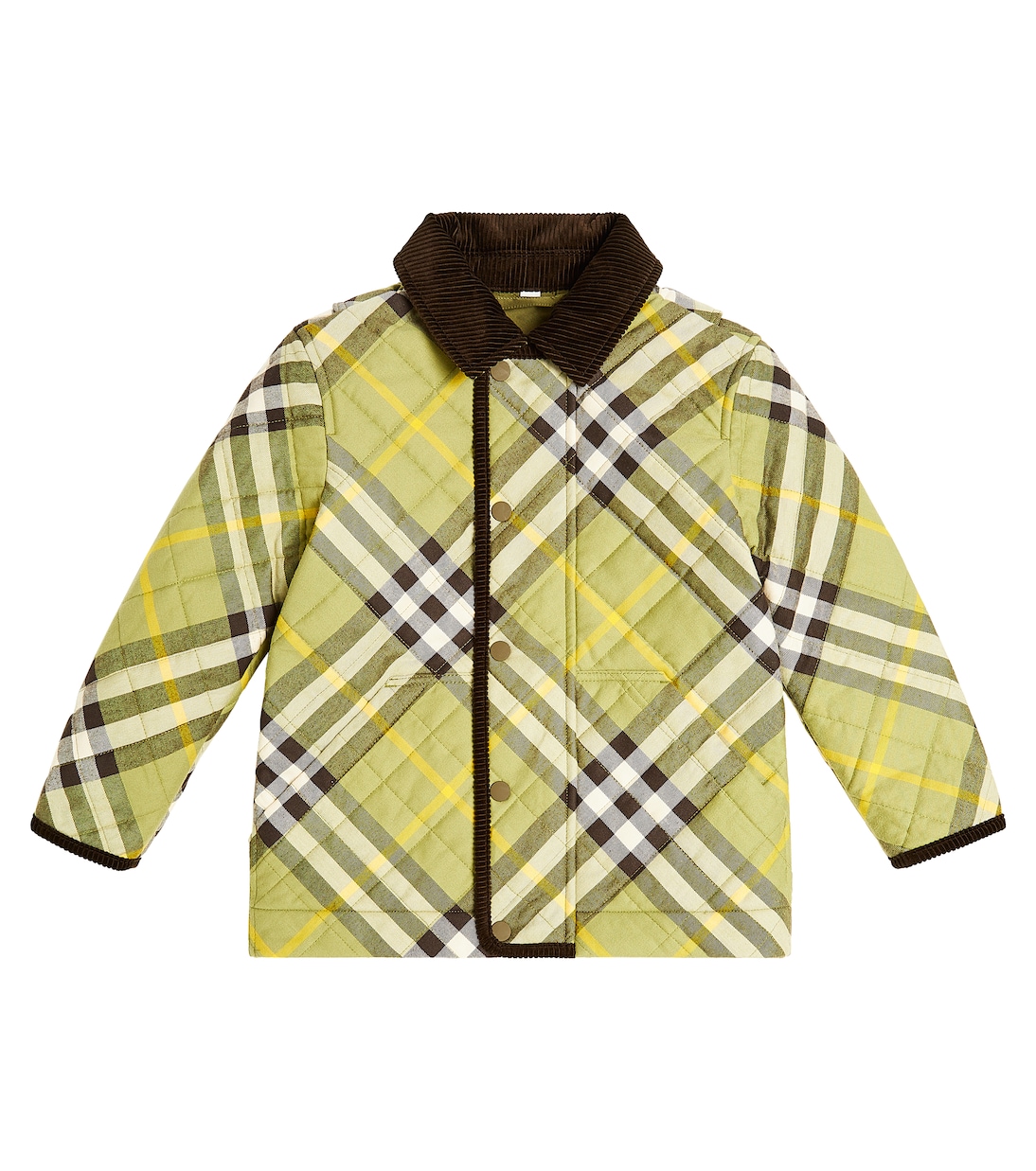 цена Стеганая хлопковая куртка в клетку burberry Burberry, зеленый
