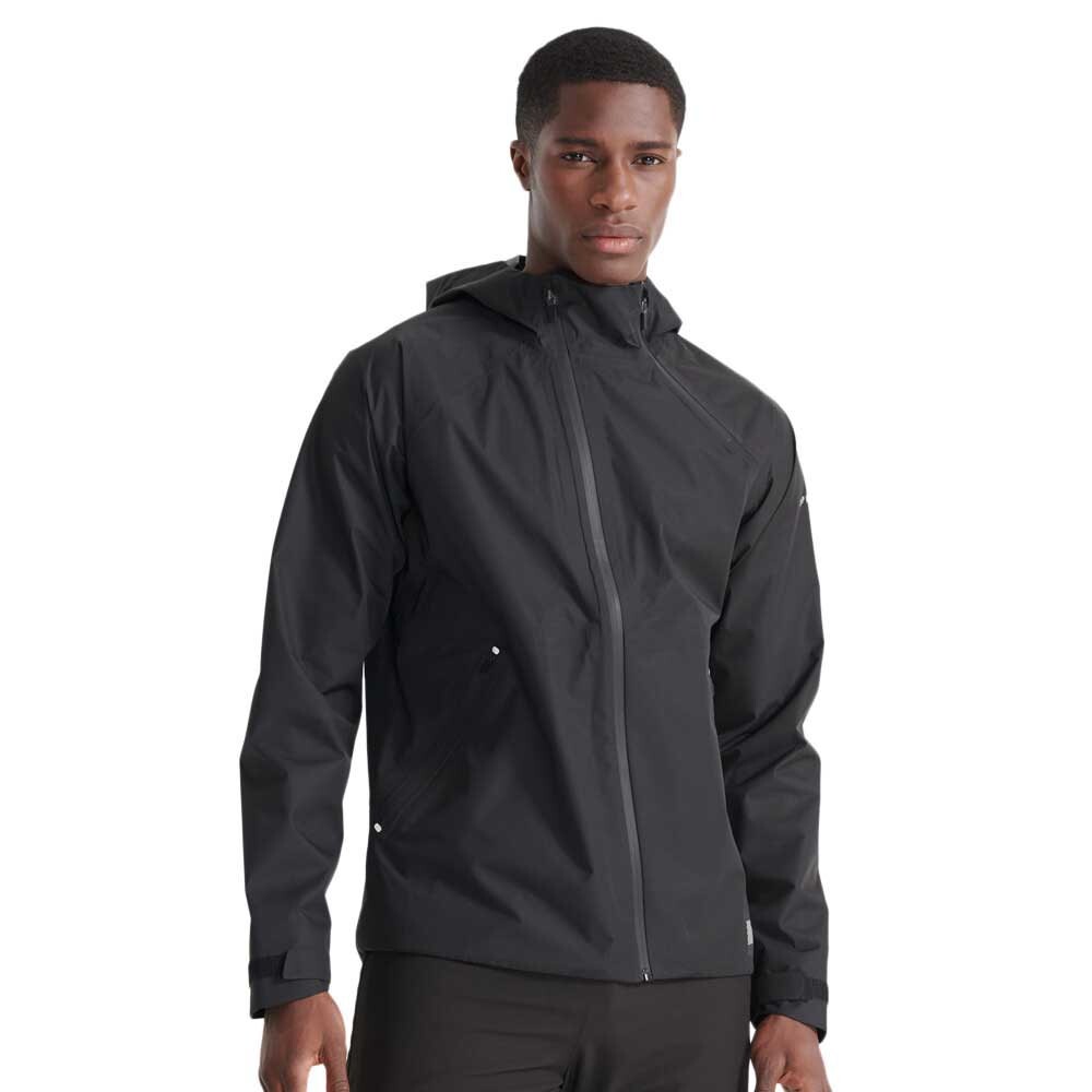 

Куртка Superdry Training Asymmetric Waterproof Hoodie, черный