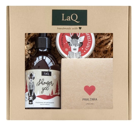 

Подарочный набор LaQ Praline для женщин (гель для душа 300мл + масло для тела 200мл + мусс для тела 100мл) 1 упаковка.