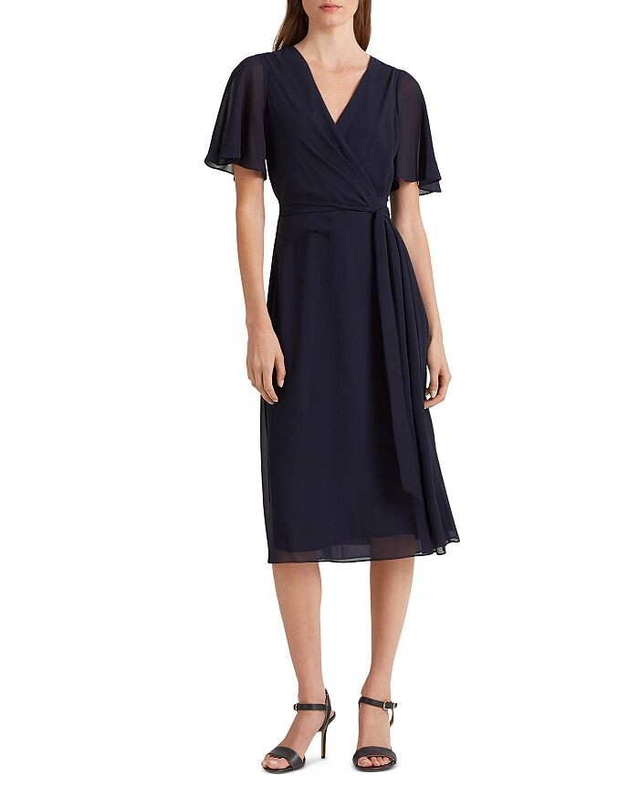 

Платье из жоржета с поясом Ralph Lauren