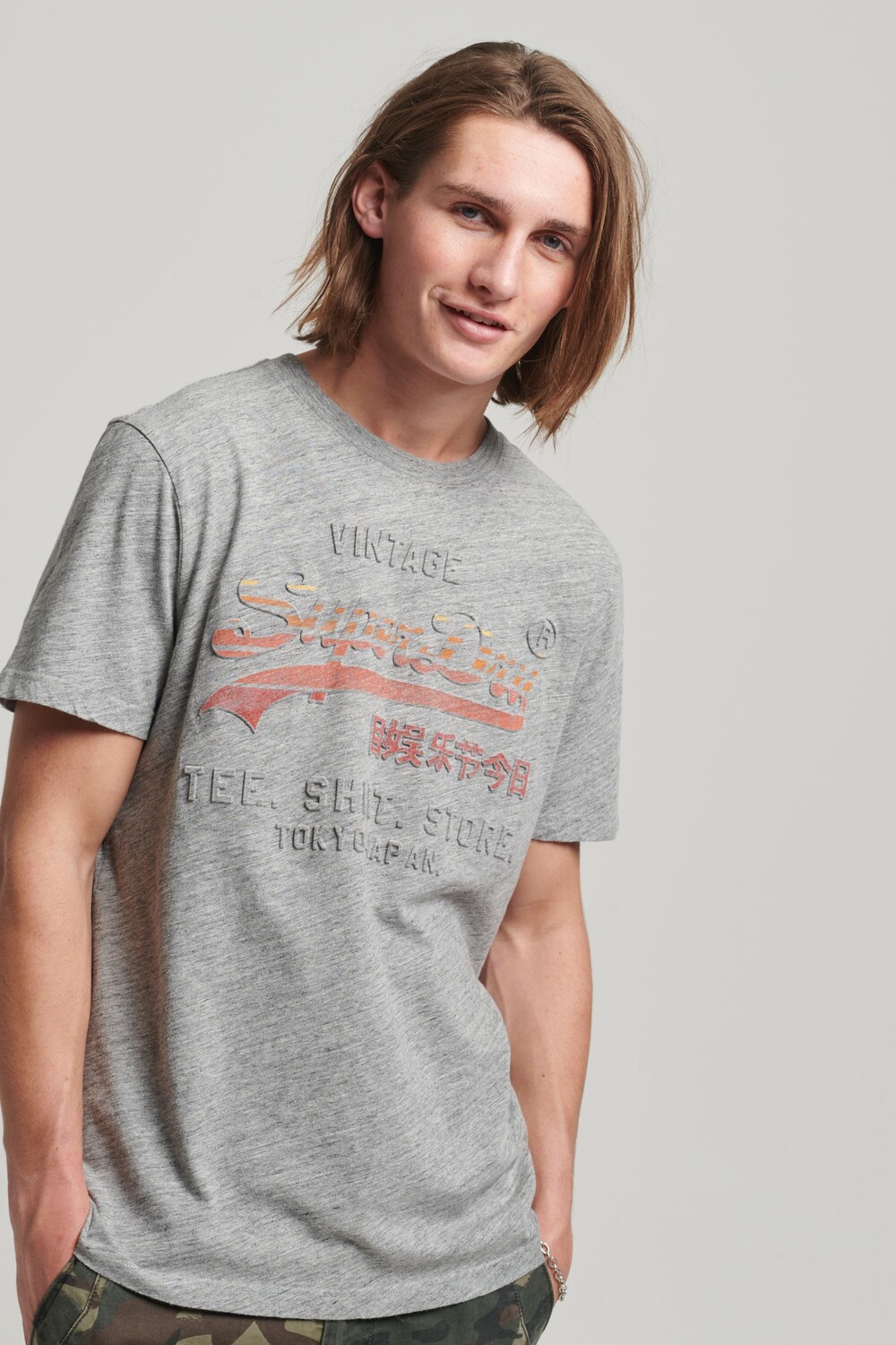 

Футболка Vintage Cali с логотипом Superdry, серый
