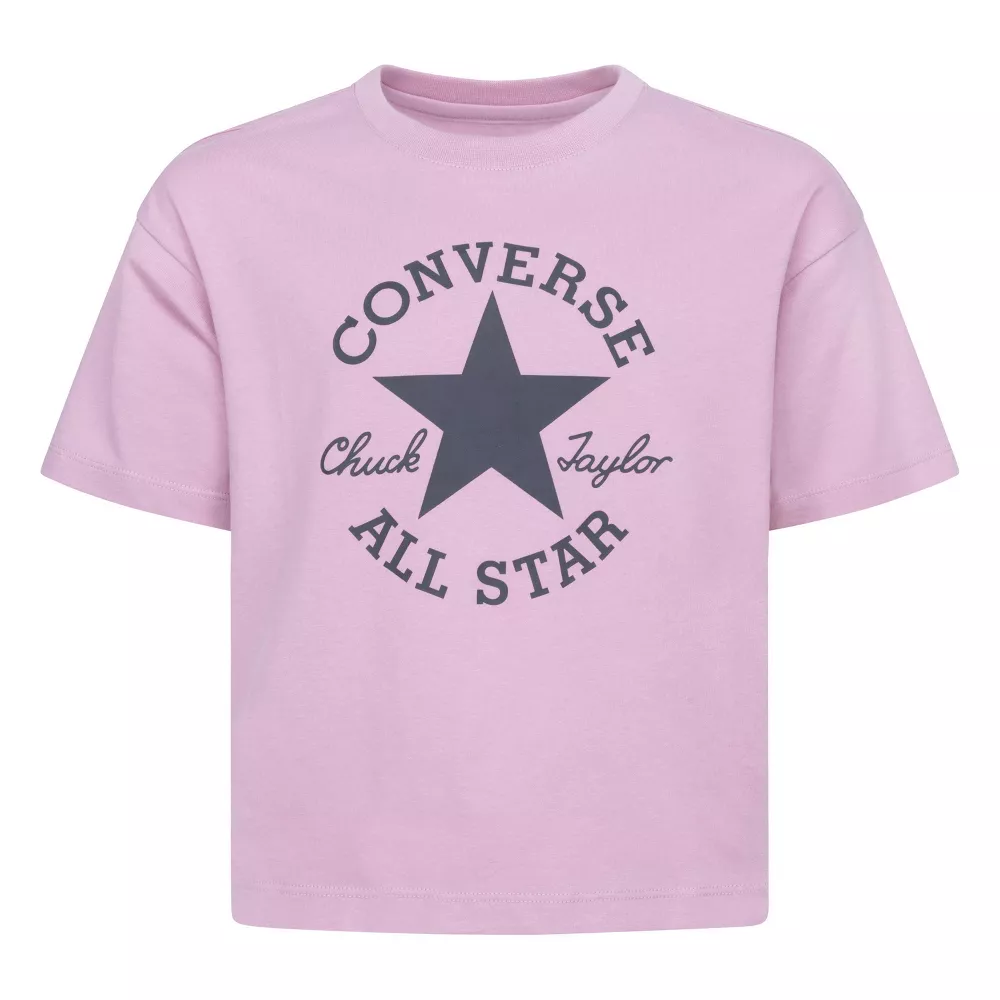 

Футболка свободного кроя Converse для девочек с коротким рукавом, цвет Pink