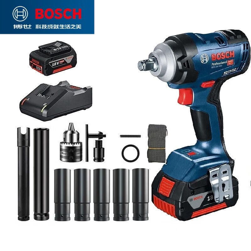 Гайковерт ударный Bosch GDS18V-400 + патрон насадки, аккумулятор, зарядное устройство