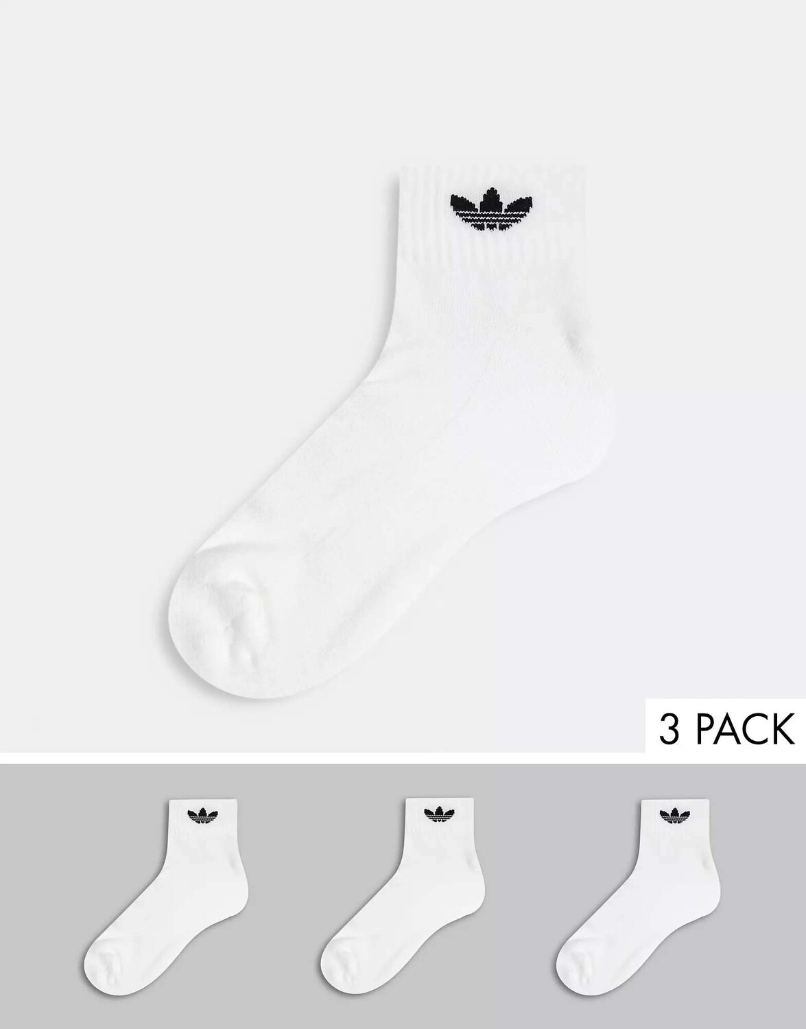 

3 пары белых носков средней длины adidas Originals adicolor