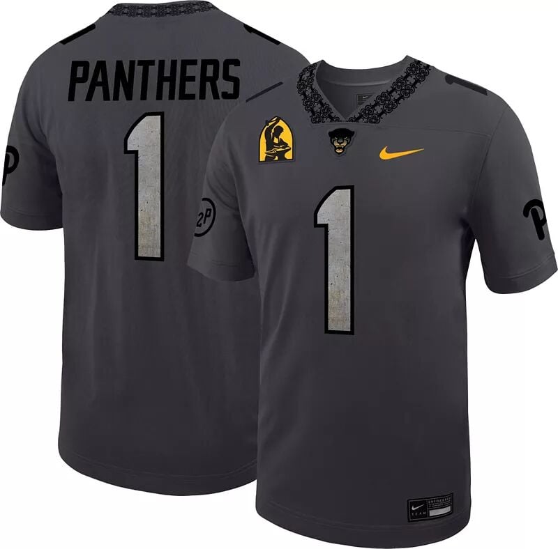 

Мужское футбольное джерси Nike Pitt Panthers #1 стального серого цвета Alternate Dri-FIT Game Football