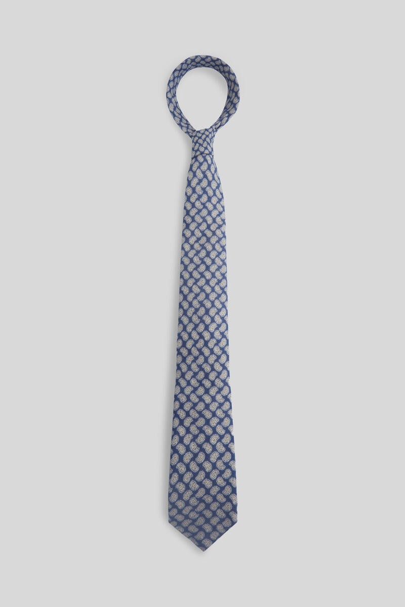 цена Темно-синий галстук с принтом Amoeba Silbon, темно-синий