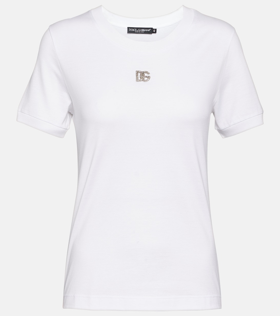 Украшенная хлопковая футболка DOLCE&GABBANA, белый