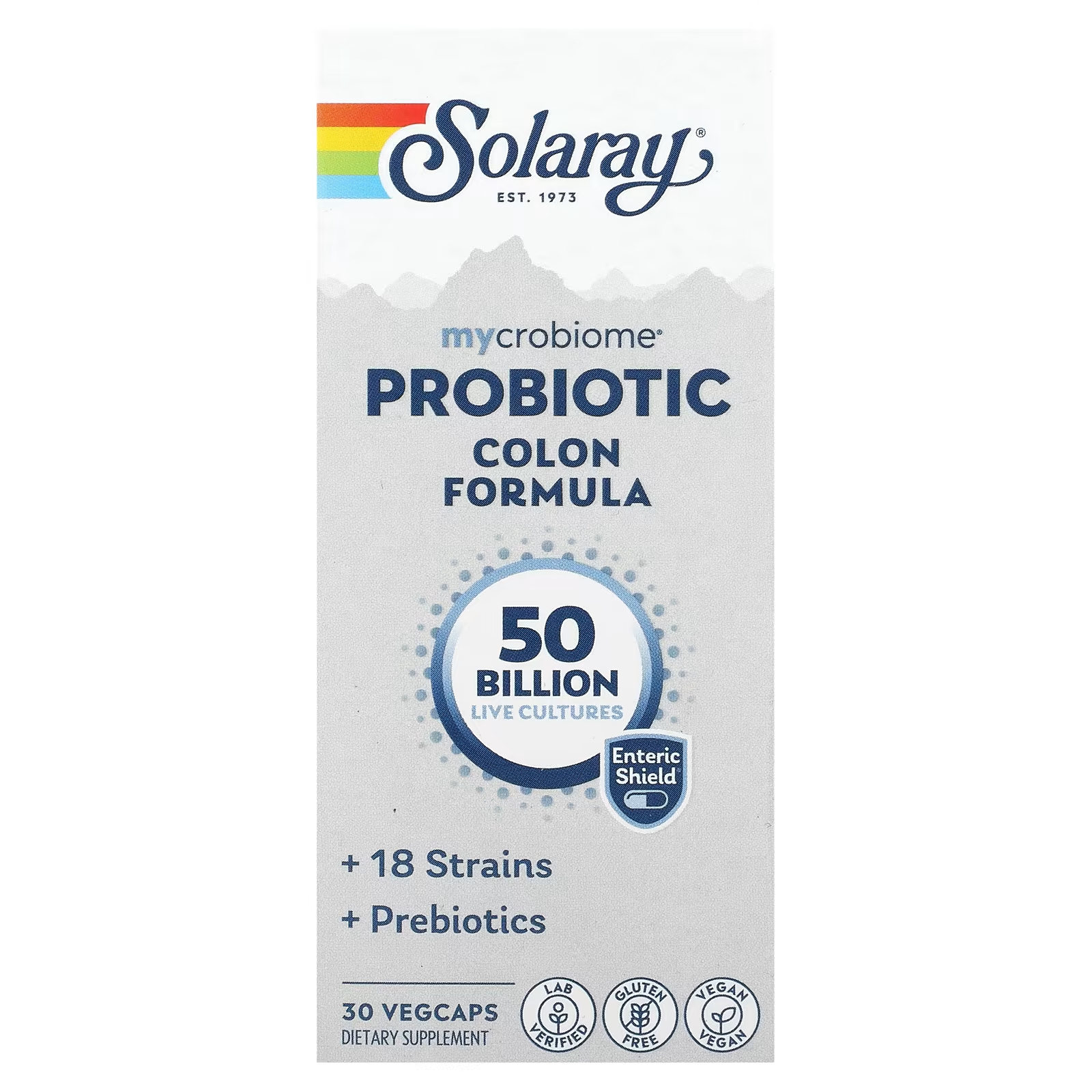 Пробиотическая формула Solaray Mycrobiome для толстой кишки, 30 растительных капсул solaray briteside формула для повышения радости 90 растительных капсул