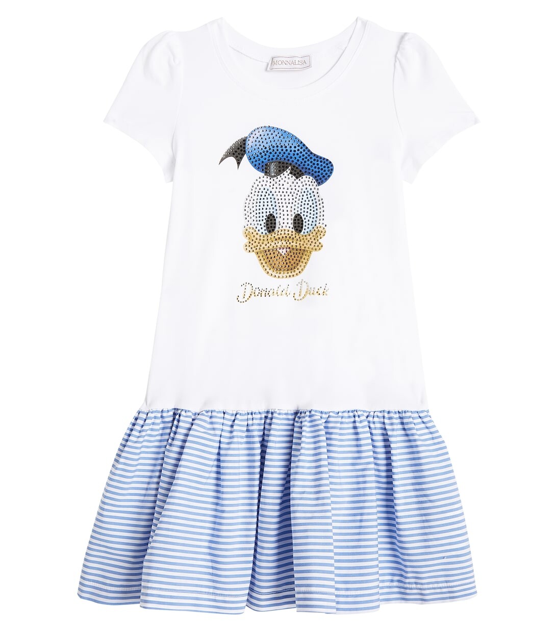 

Хлопковое платье с декором Donald Duck Monnalisa, мультиколор