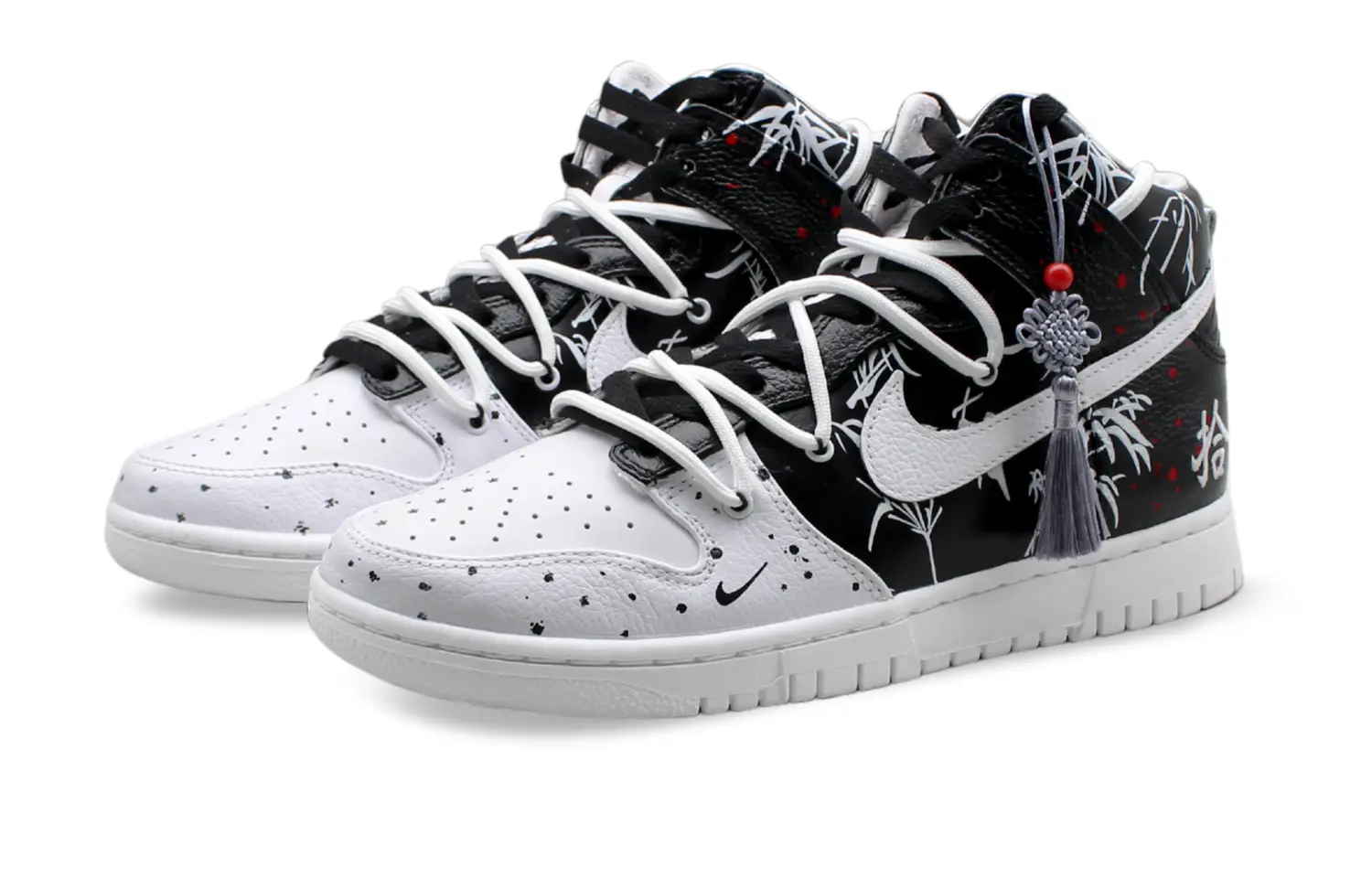 

Кроссовки Nike Dunk Skateboarding Shoes Unisex High-top White/gray, черный