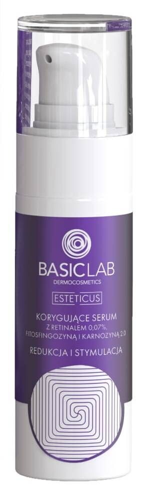 

Ночная сыворотка для лица BasicLab Esteticus 0,07% Retinal, Fitosfingozyna, Karnozyna 2.0, 30 мл