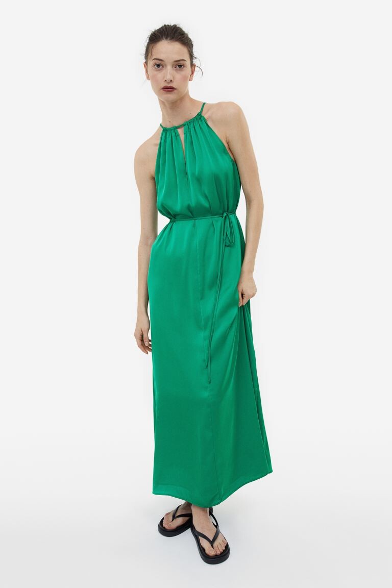 

Длинное атласное платье H&M