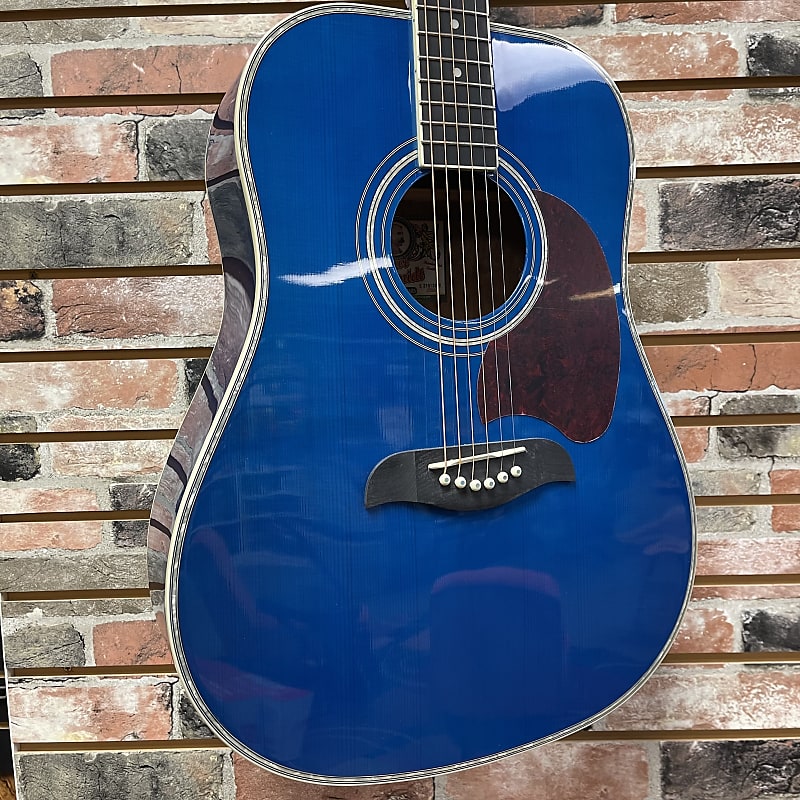 цена Акустическая гитара Oscar Schmidt OG2TBL Dreadnaught Transparent Blue