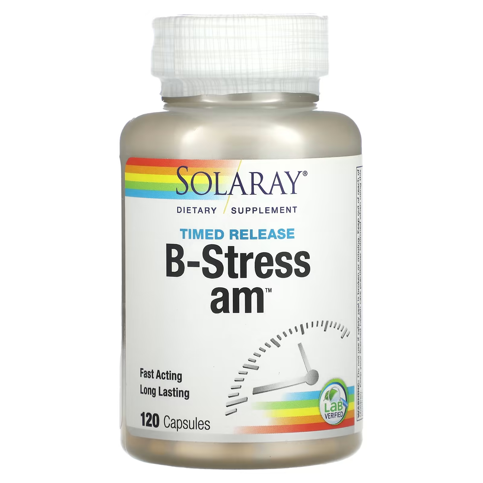 Solaray Timed Release B-Stress AM 120 капсул solaray timed release витамин b6 50 мг 60 растительных капсул
