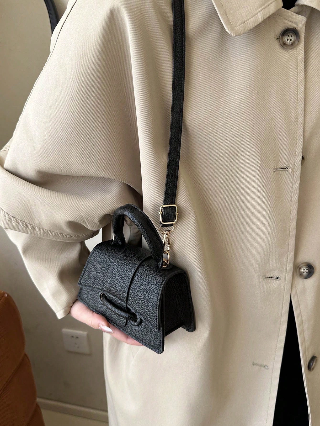 Модная повседневная сумка с одним отделением на шнурке с индивидуальным замком и возможностью переноски (сумка или сумка на ремне), черный