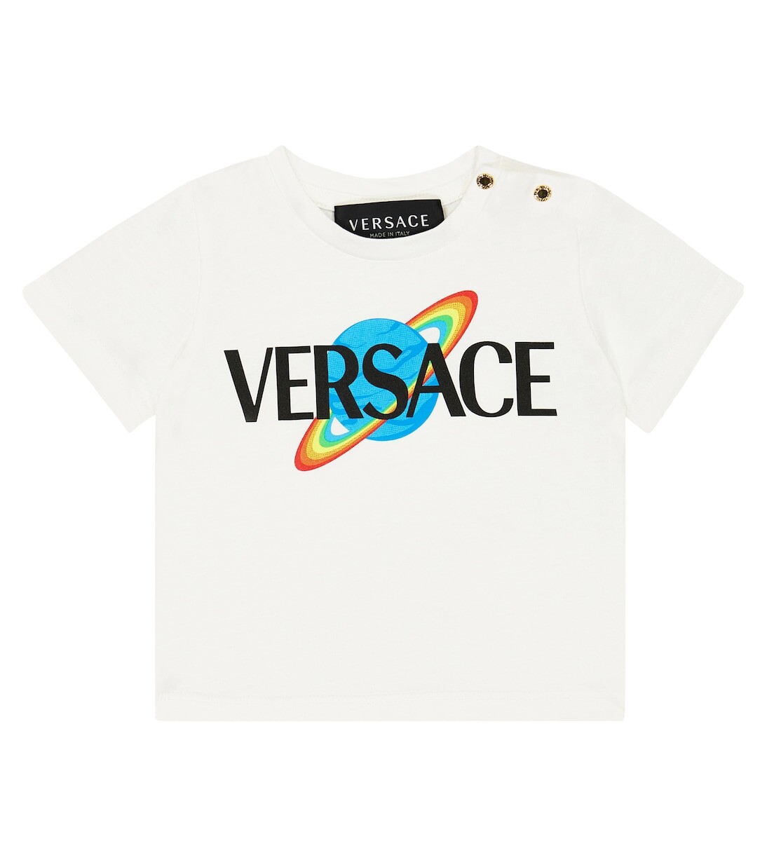 

Футболка из хлопкового джерси с логотипом baby Versace Kids, мультиколор