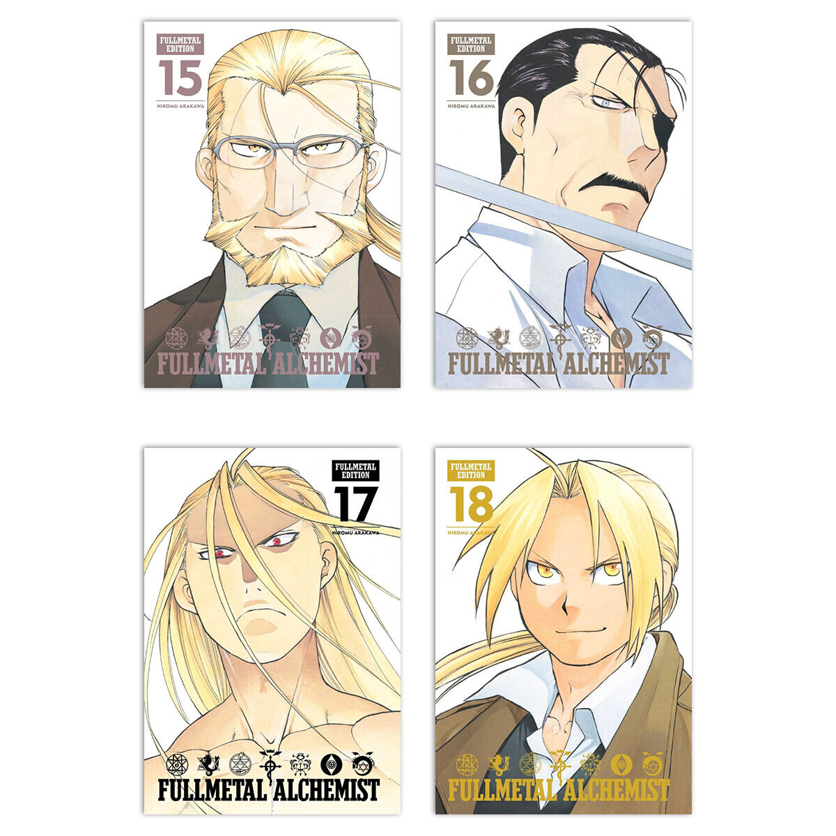 

Манга Fullmetal Alchemist Fullmetal Edition Manga Hardcover (15-18) Bundle