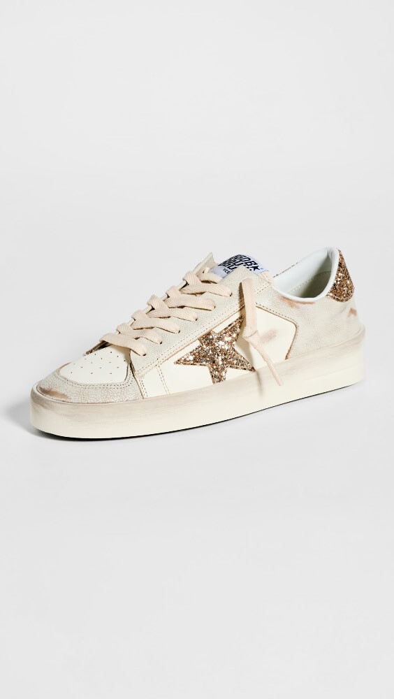 

Кроссовки Golden Goose Stardan Vintage Leather Glitter, белый