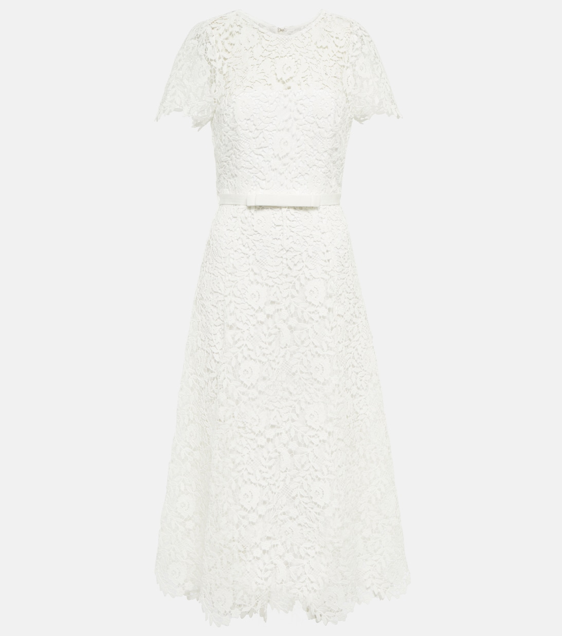 Многослойное кружевное платье миди SELF-PORTRAIT, белый свадебное кружевное мини платье self portrait белый