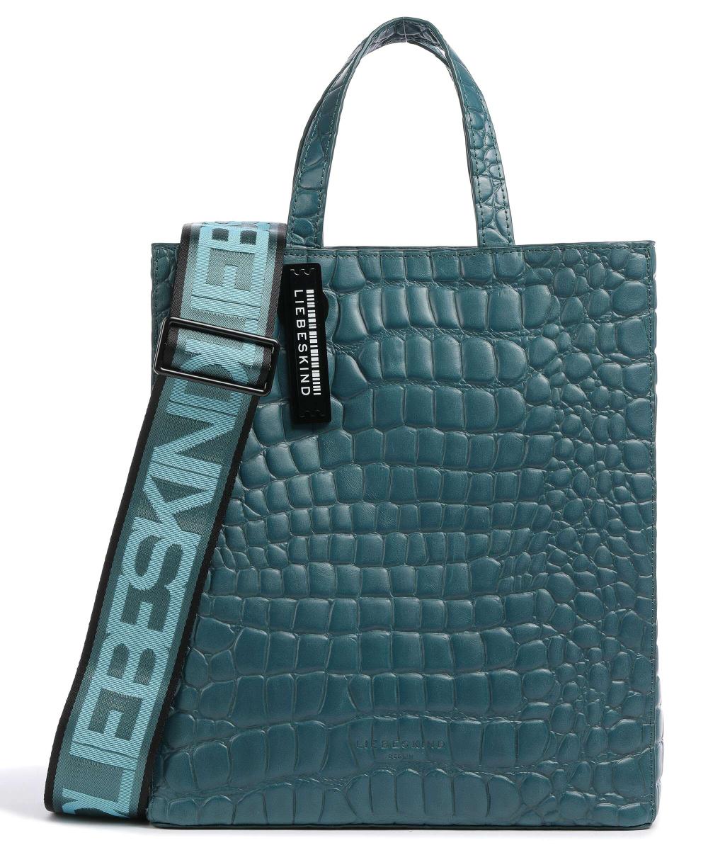 

Сумочка Paper Bag Waxy Croco M из тисненой кожи Liebeskind, синий