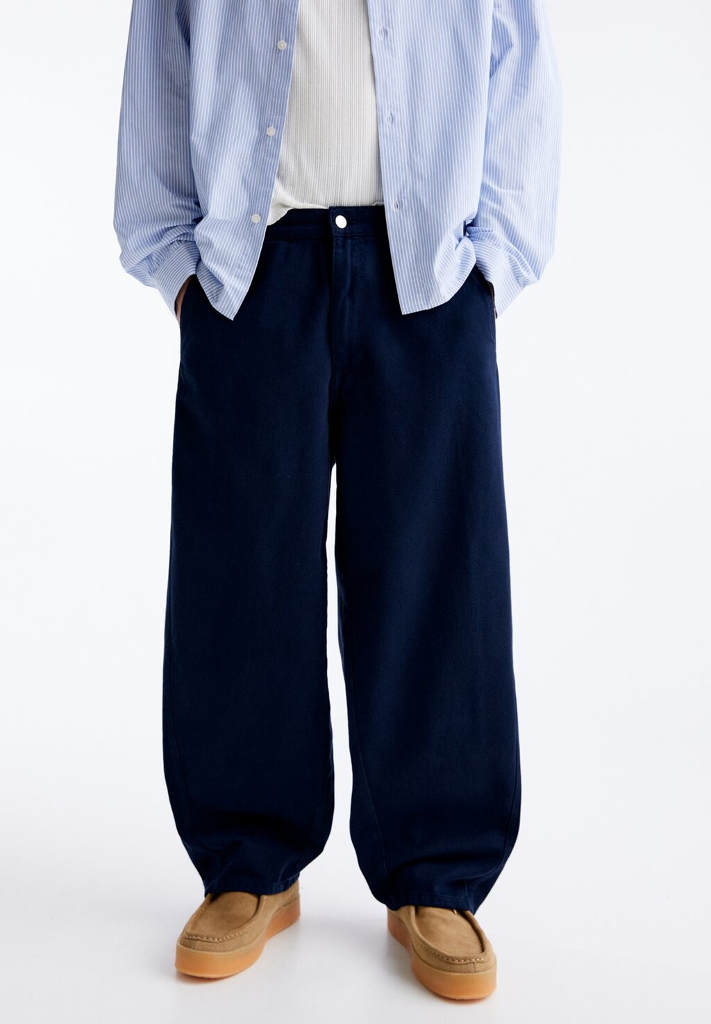 

Брюки Slouchy PULL&BEAR, цвет dark blue