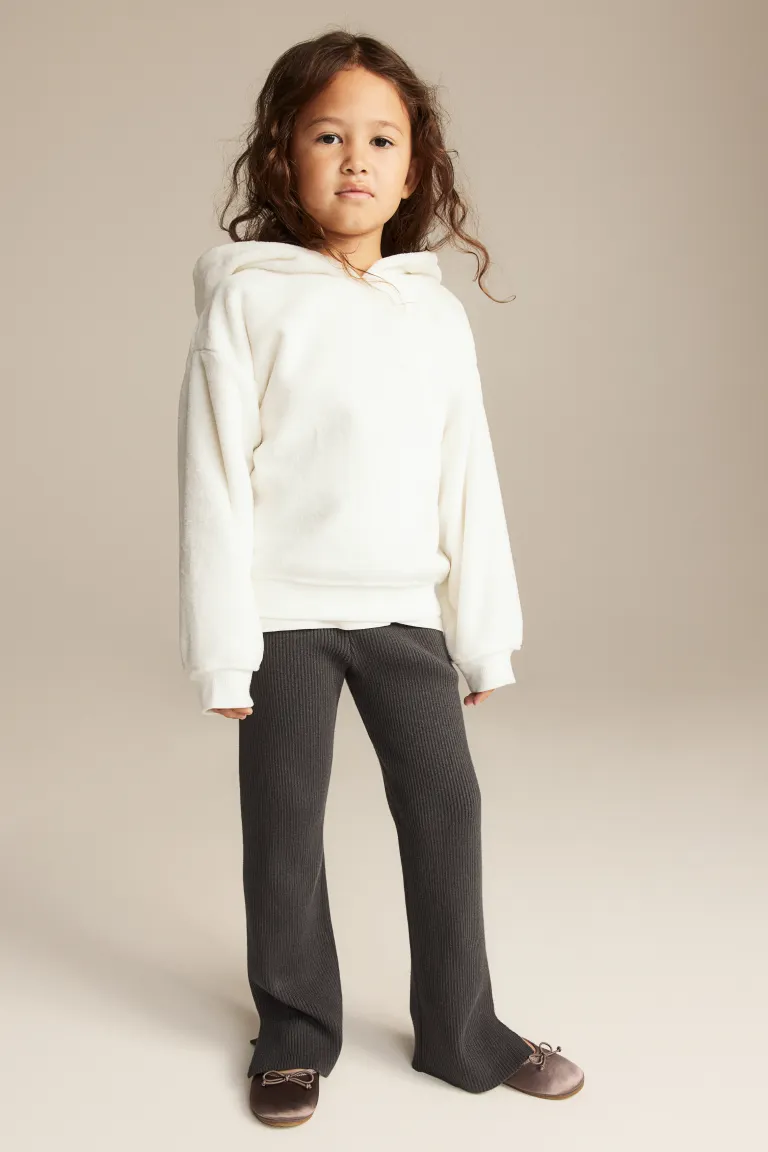 

Флисовая толстовка с капюшоном H&M, белый