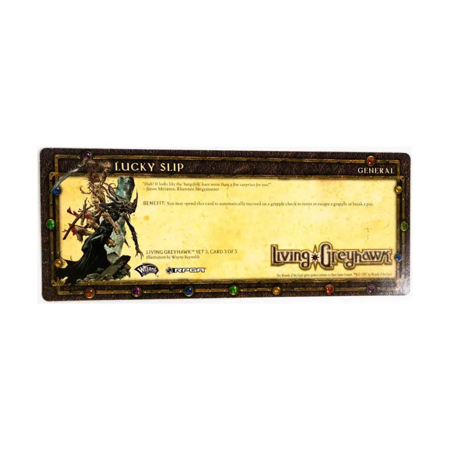 

Набор карт «Живой Грейхок» 3 — карта 3 из 5, счастливый билет, Greyhawk (WOTC)
