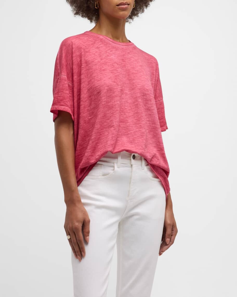 

Футболка с круглым вырезом Slubby из меланжевой ткани Eileen Fisher