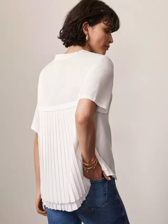 

Футболка Mint Velvet Pleated Back, цвет white ivory