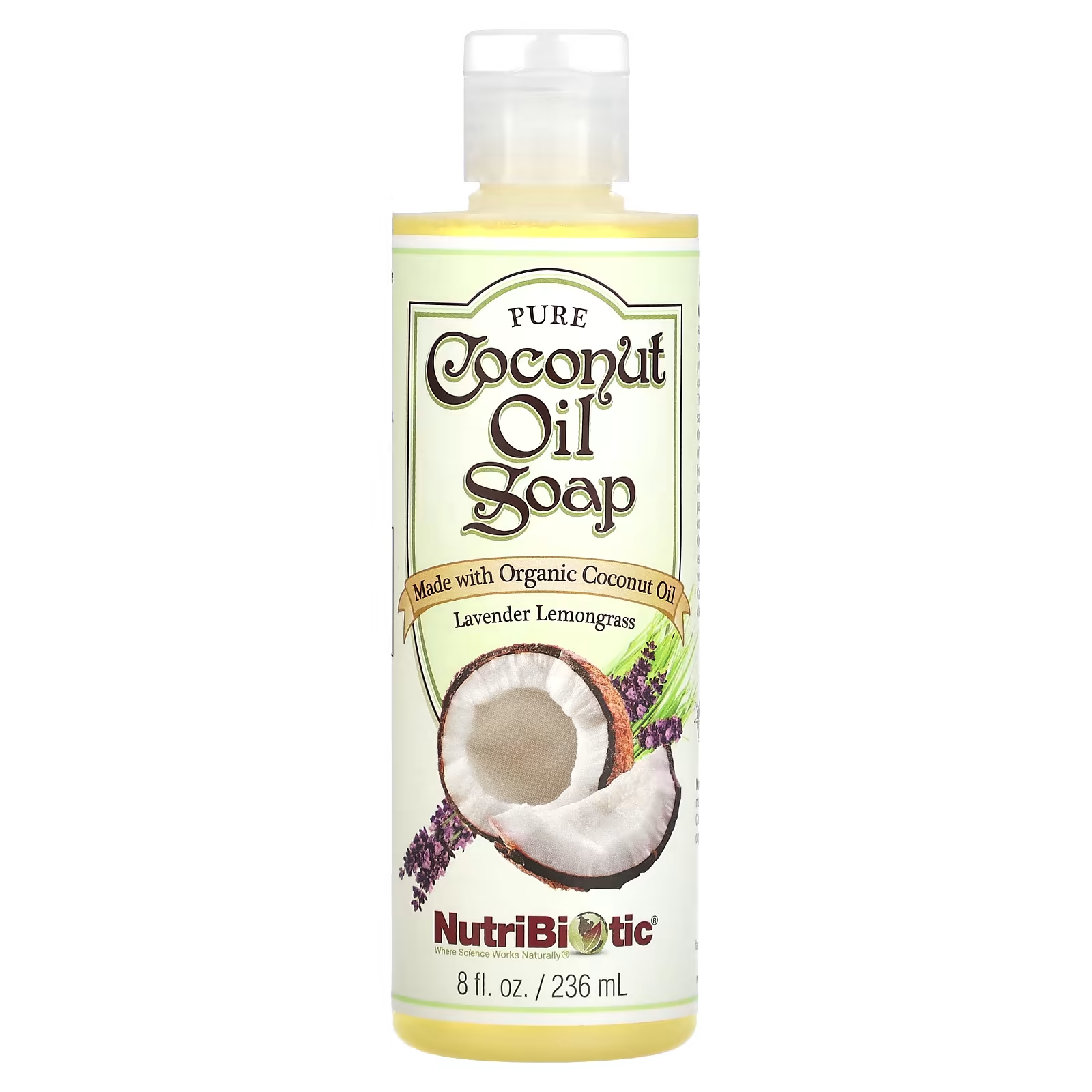 Мыло NutriBiotic с чистым кокосовым маслом, 236 мл plunging bathroom sabu pure soap olive oil 2 pcs 600 g