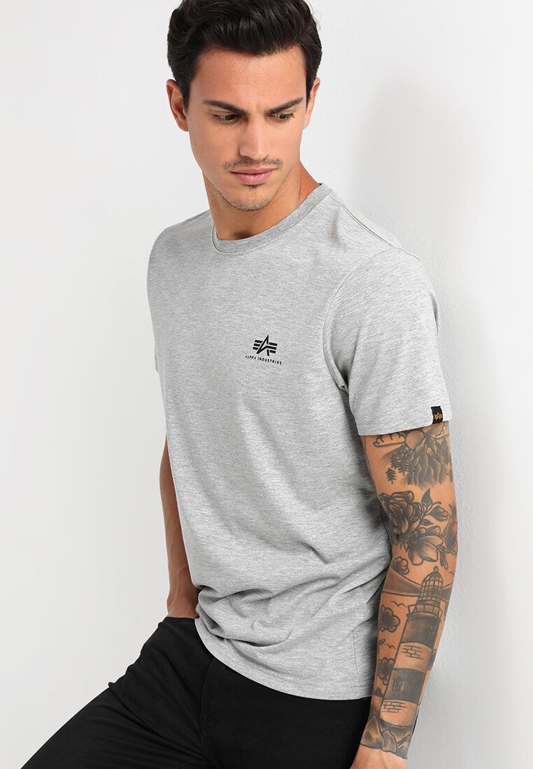 

Футболка с принтом Small Logo Alpha Industries, цвет grey heather