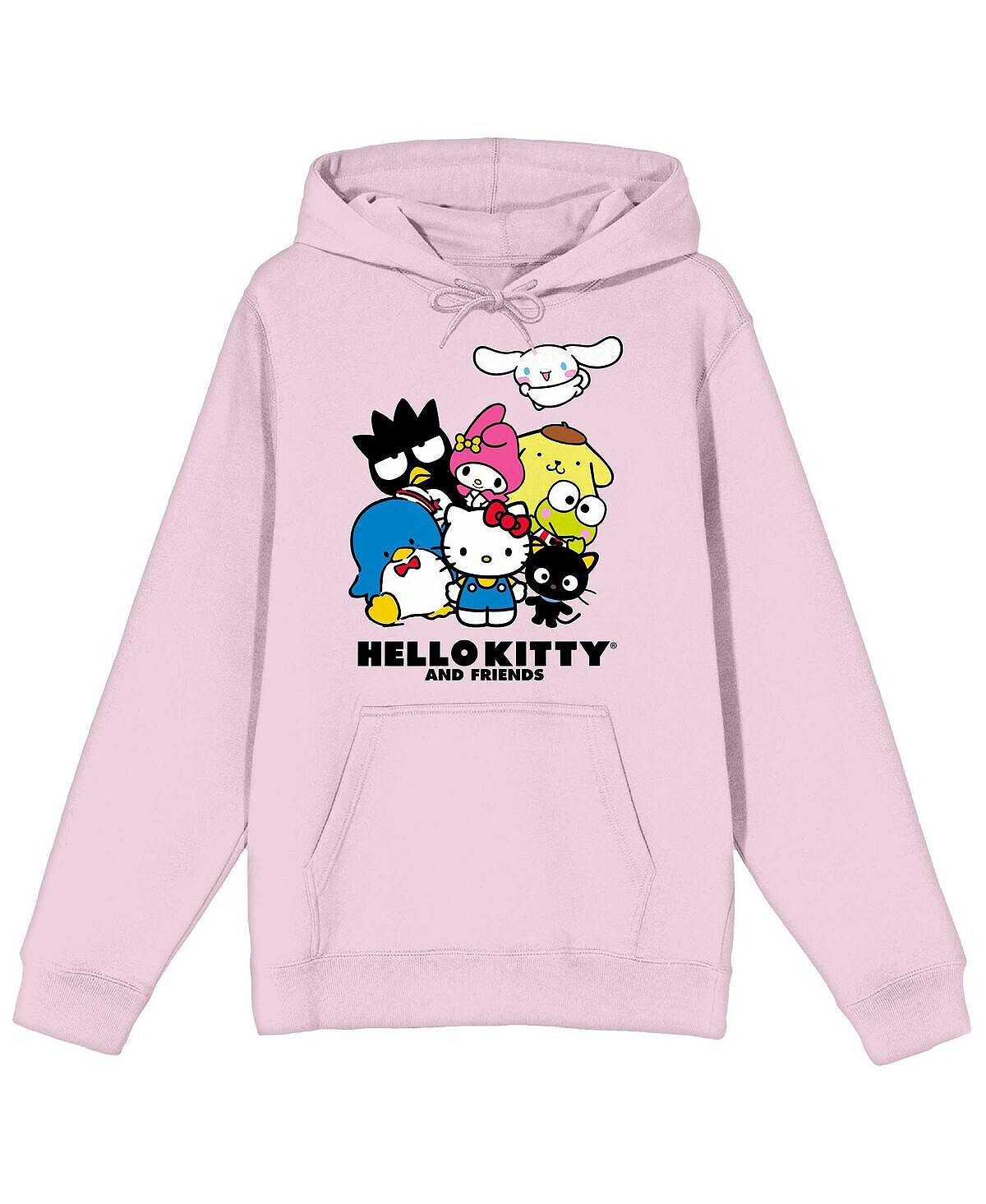 

Мужской и женский розовый пуловер с капюшоном Hello Kitty and Friends Bioworld